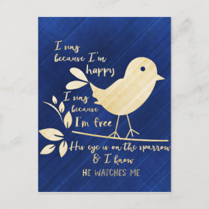 His Eye is on the Sparrow Postcard