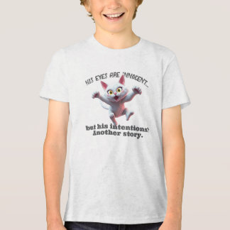 His eyes are innocent but his intentions are anoth Tri-Blend shirt
