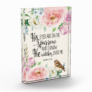 'His eyes are on the sparrow' Photo Block