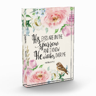 'His eyes are on the sparrow' Photo Block