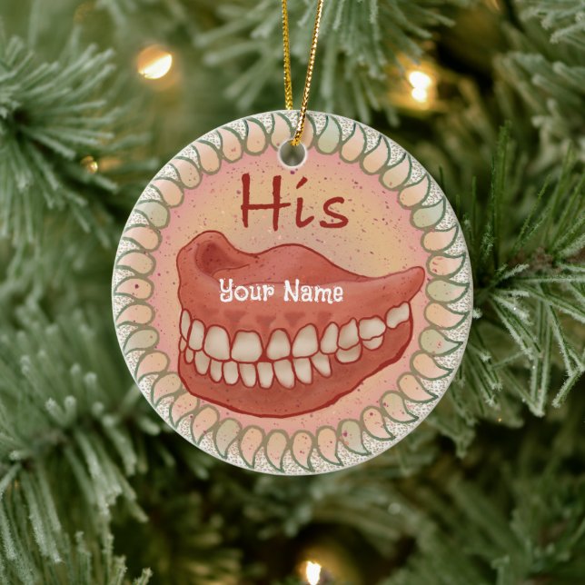 His False Teeth  Ceramic Tree Decoration (Tree)