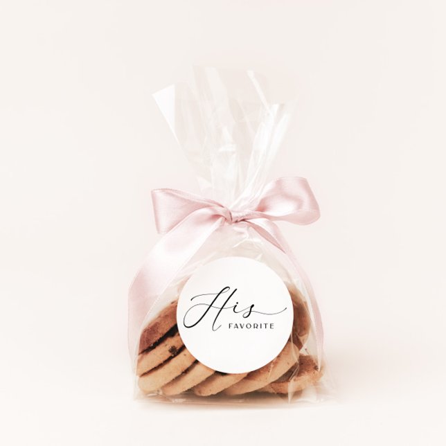 His Favorite Party Favour Stickers w Script Font (Creator Uploaded)