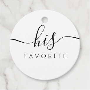His Favourite Сalligraphic Favour Gift Classic Rou Tags