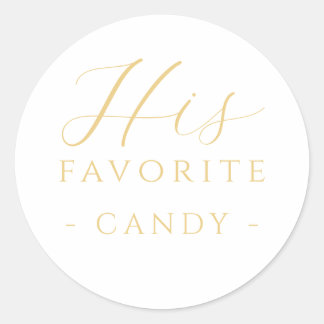 His Favourite Candy Treat Sticker Gold Wedding