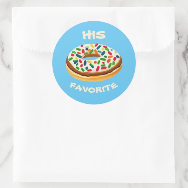 His Favourite Classic Round Sticker (Bag)