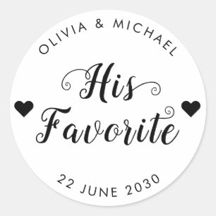 His Favourite Groom Label Wedding Party Favour Bag