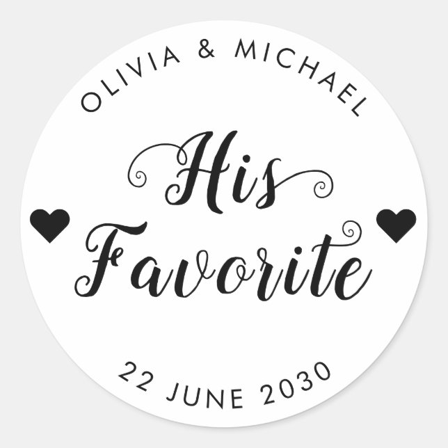 His Favourite Groom Label Wedding Party Favour Bag (Front)