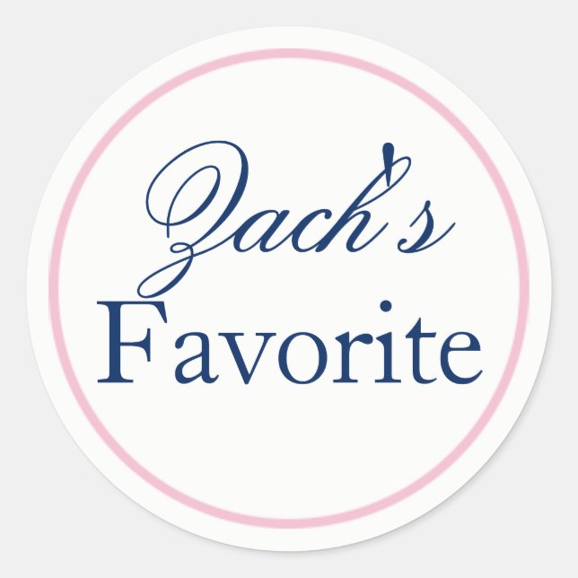 His Favourite Groom Wedding Sticker Blush Pink/Nav (Front)