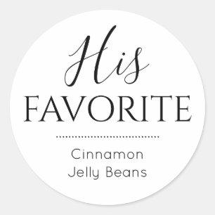 His Favourite Grooms Favourite Candy Wedding Favou Classic Round Sticker