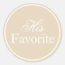 His Favourite Wedding Sticker Beige Ivory Khaki