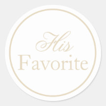 His Favourite Wedding Sticker Beige Ivory Khaki