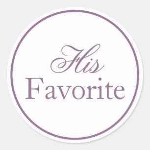 His Favourite Wedding Sticker Lilac Lavender Purpl