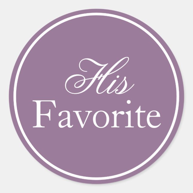 His Favourite Wedding Sticker Lilac Lavender Purpl (Front)
