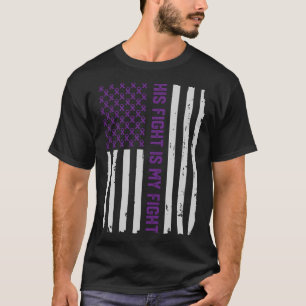 His Fight - American Flag Epilepsy Awareness Shir T-Shirt