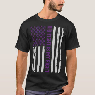 His Fight - American Flag Epilepsy Awareness Shir T-Shirt