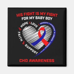 His Fight Baby Boy Son Chd Awareness Heart Disease Magnet