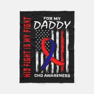 His Fight Daddy Chd Awareness American Flag Graphi Fleece Blanket