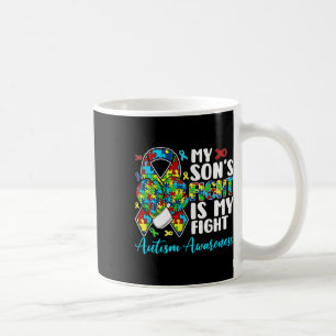 His Fight Is My Fight Autism Awareness And Support Coffee Mug