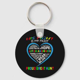 His Fight Is My Fight Autism Awareness Nephew Grea Key Ring