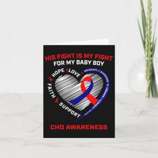 His Fight Is My Fight Baby Boy Chd Awareness Heart Card