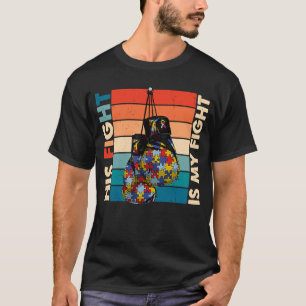 His Fight Is My Fight Boxing Glove Vintage Autism  T-Shirt