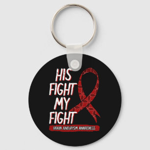 His Fight Is My Fight Brain Aneurysm Awareness Fig Key Ring