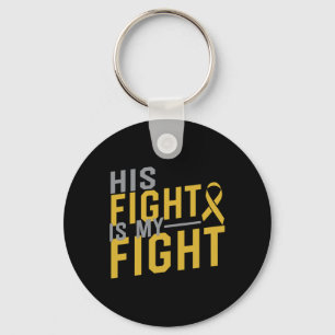 His Fight is My Fight Childhood Cancer Awareness 2 Key Ring