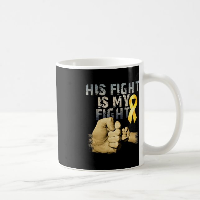 His Fight Is My Fight Childhood Cancer Awareness G Coffee Mug (Right)