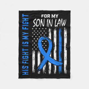 His Fight Is My Fight Diabetes Awareness Shirt Son Fleece Blanket
