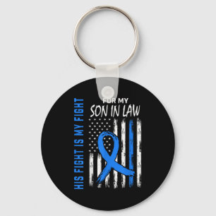 His Fight Is My Fight Diabetes Awareness Shirt Son Key Ring