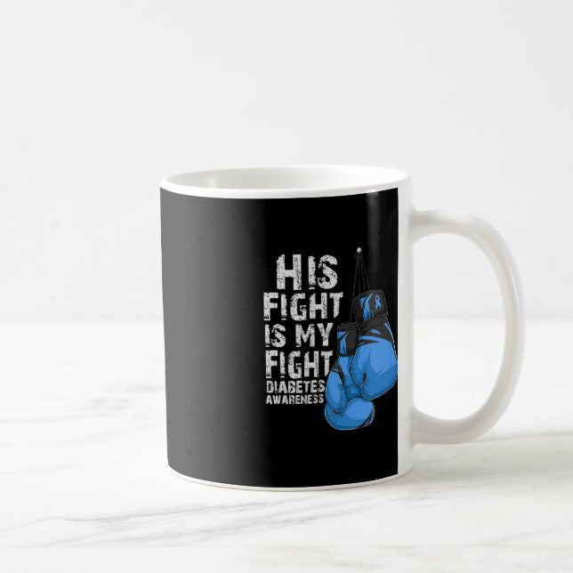 His Fight Is My Fight Diabetic Diabetes Awareness  Coffee Mug (Right)
