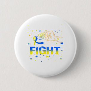 His Fight Is my Fight Down Syndrome Awareness love 6 Cm Round Badge