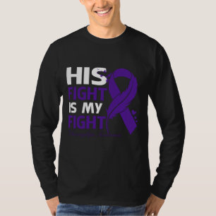 His Fight Is My Fight FIBROMYALGIA AWARENESS Feath T-Shirt