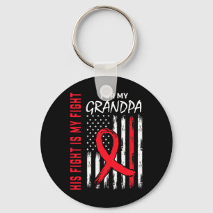 His Fight Is My Fight Grandpa Heart Disease Awaren Key Ring