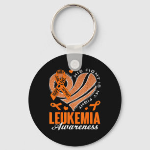 His Fight Is My Fight Leukaemia Awareness Heart Or Key Ring
