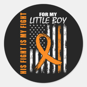 His Fight Is My Fight Little Boy Son Leukaemia Awa Classic Round Sticker