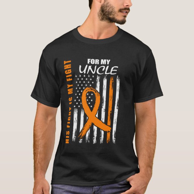 His Fight Is My Fight Uncle Multiple Sclerosis Fla T-Shirt (Front)
