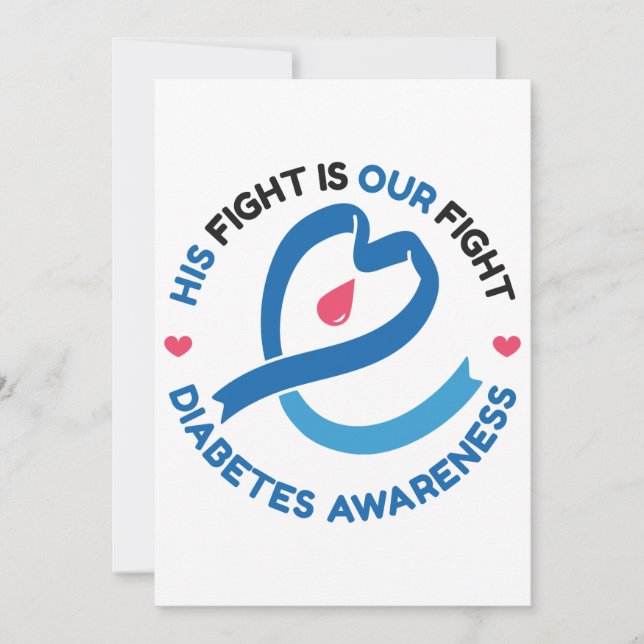His Fight Is Our Fight – Diabetes Awareness Invitation (Front)
