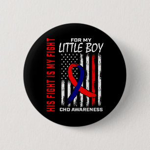 His Fight Little Boy Son Chd Awareness American Fl 6 Cm Round Badge