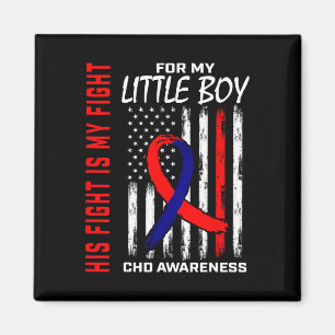 His Fight Little Boy Son Chd Awareness American Fl Magnet