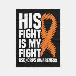 His Fight My Fight Orange Ribbon Rsdcrps Awareness Fleece Blanket