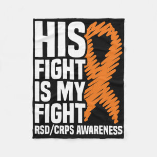 His Fight My Fight Orange Ribbon Rsdcrps Awareness Fleece Blanket
