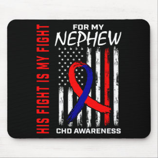 His Fight Nephew Chd Awareness American Flag Graph Mouse Mat