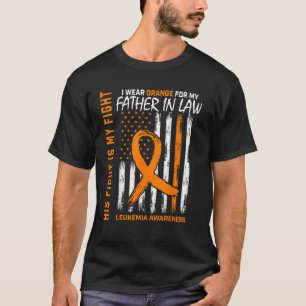 His Fight Orange Father In Law Leukaemia Awareness T-Shirt