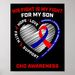 His Fight Son Chd Awareness Heart Disease Graphic  Poster