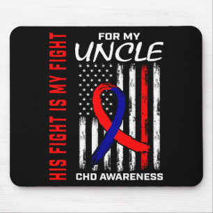 His Fight Uncle Chd Awareness American Flag Graphi Mouse Mat
