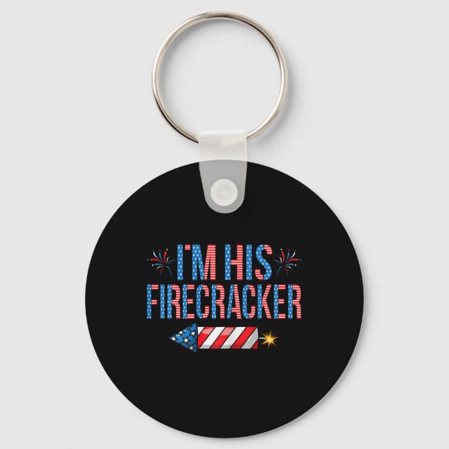 His Firecracker 4th Of July Cute Matching Couple W Key Ring (Front)