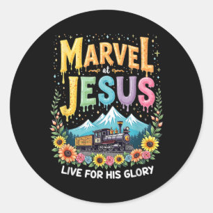 His Glory Junction Train True North Christian Camp Classic Round Sticker