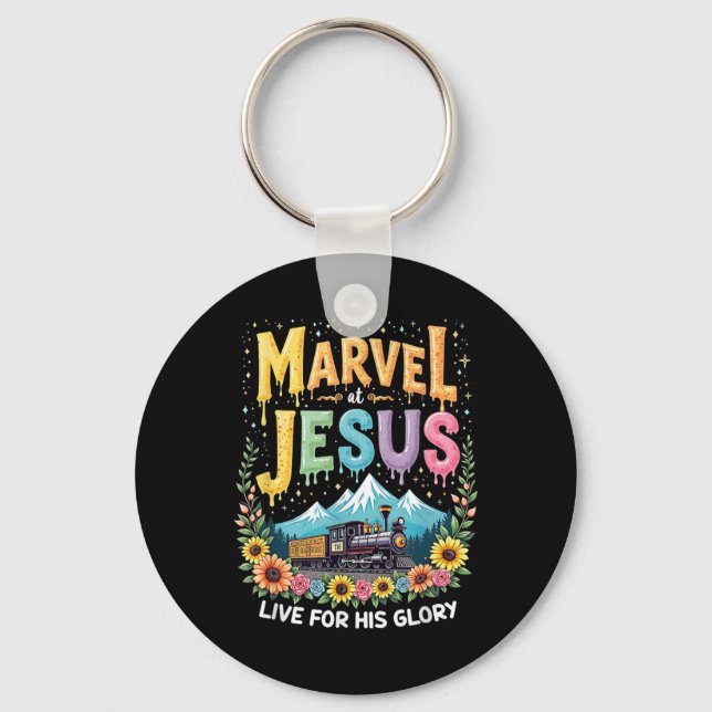His Glory Junction Train True North Christian Camp Key Ring (Front)