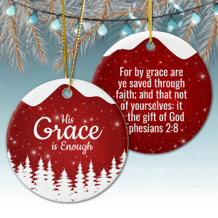 His Grace is Enough Divine Passage ⛪️ 🎄 Ceramic Tree Decoration